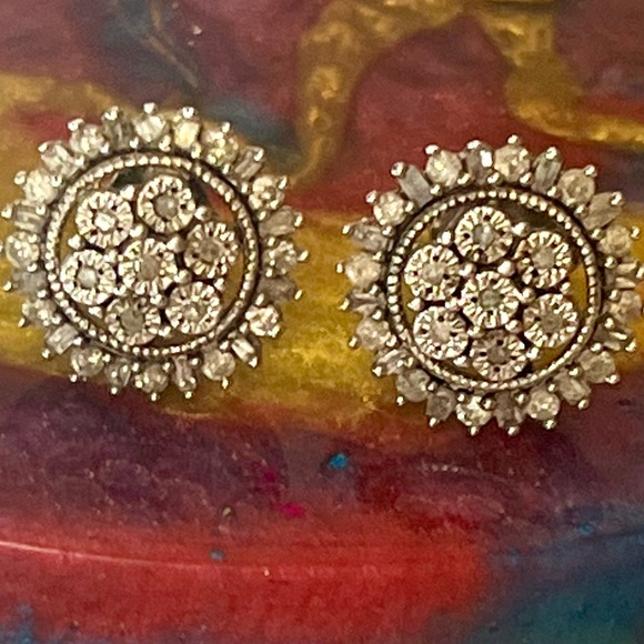 Sterling Silver 1/2 Carat T.W. Diamond
Cluster Earrings - Picture 4 of 6